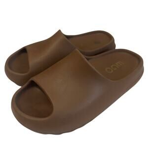 EGO Brown Rubber Slide Sandals Minimalist Slip On